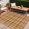 Edge Collections - 5' x 8' - Orange - Plaid Indoor Outdoor Area Rug for Kid-Friendly Spaces - 1 Piece